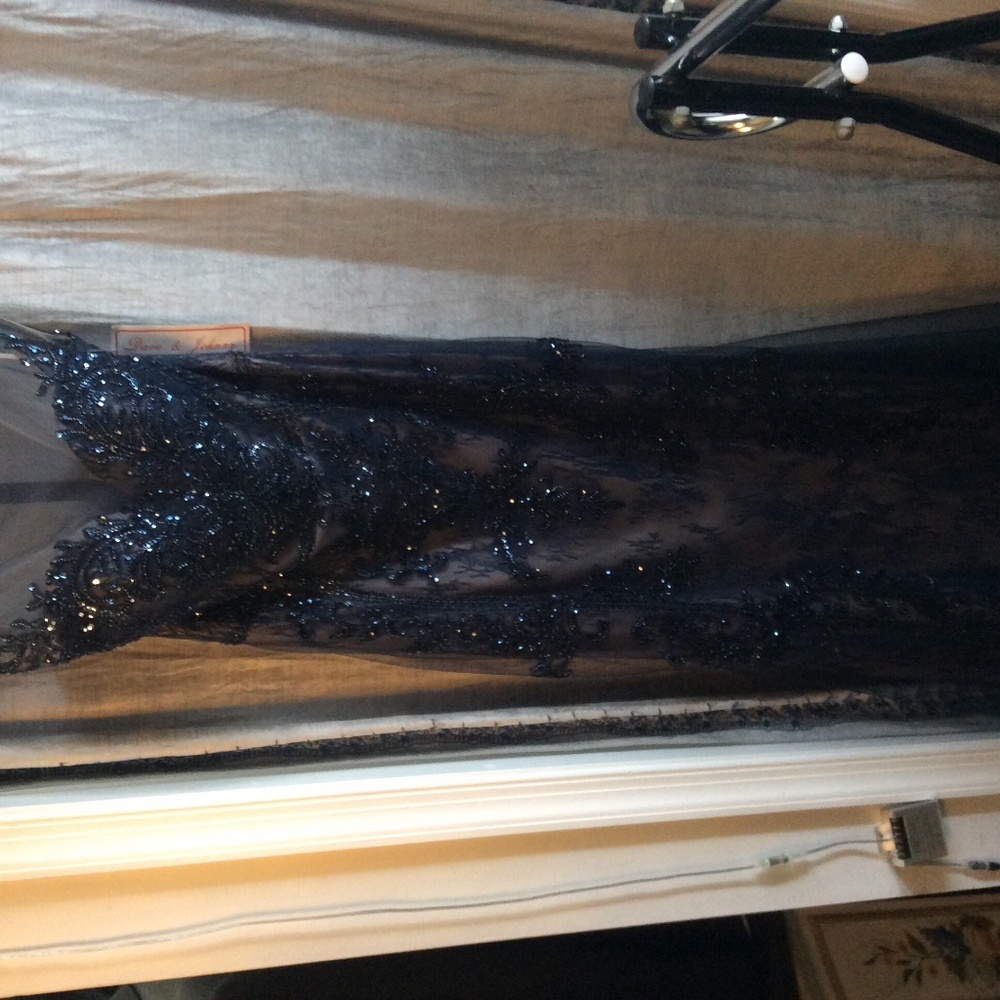 Dave’s and Johnny mother’s long dress, navy,